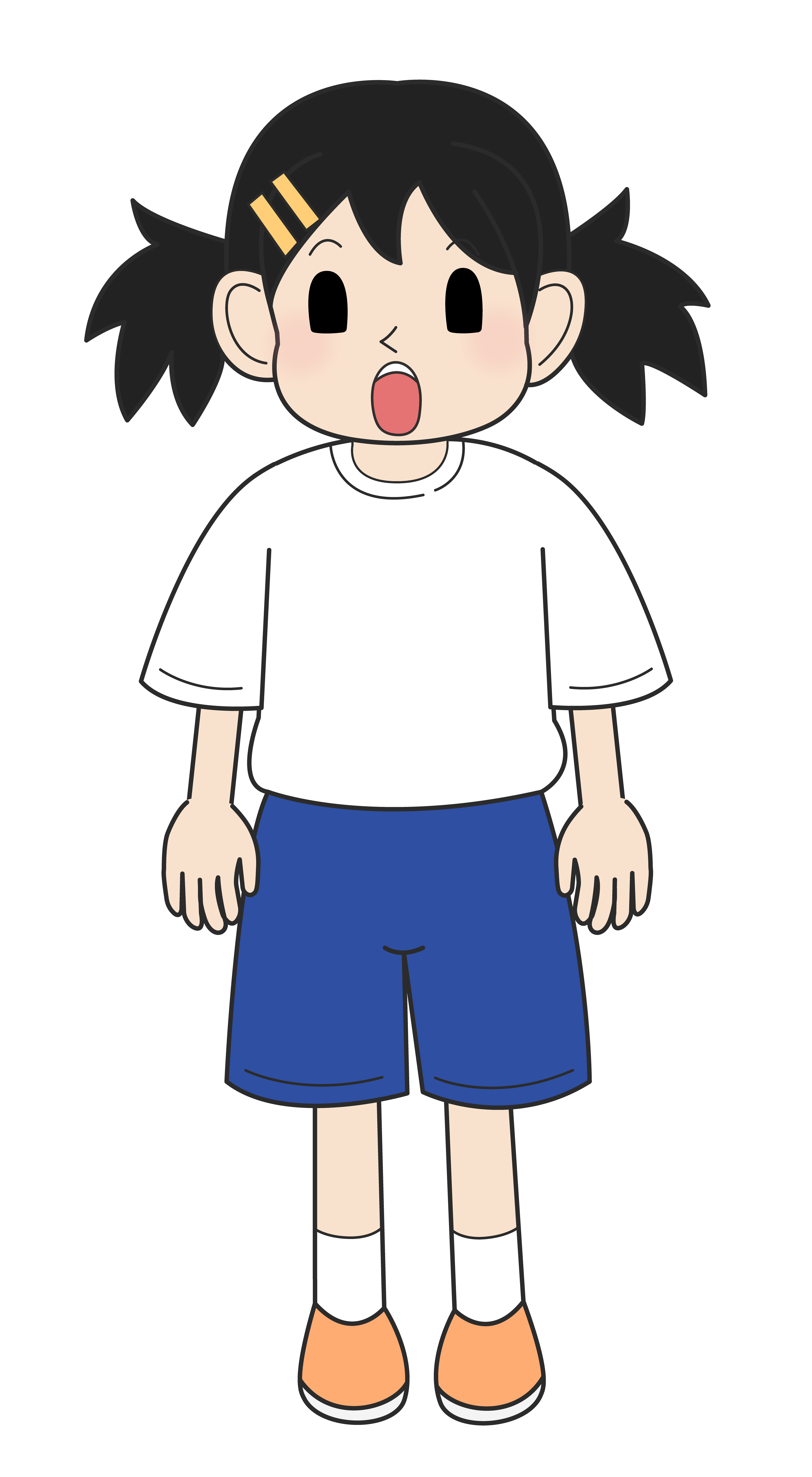 小学生の女の子（驚き・立ちA）