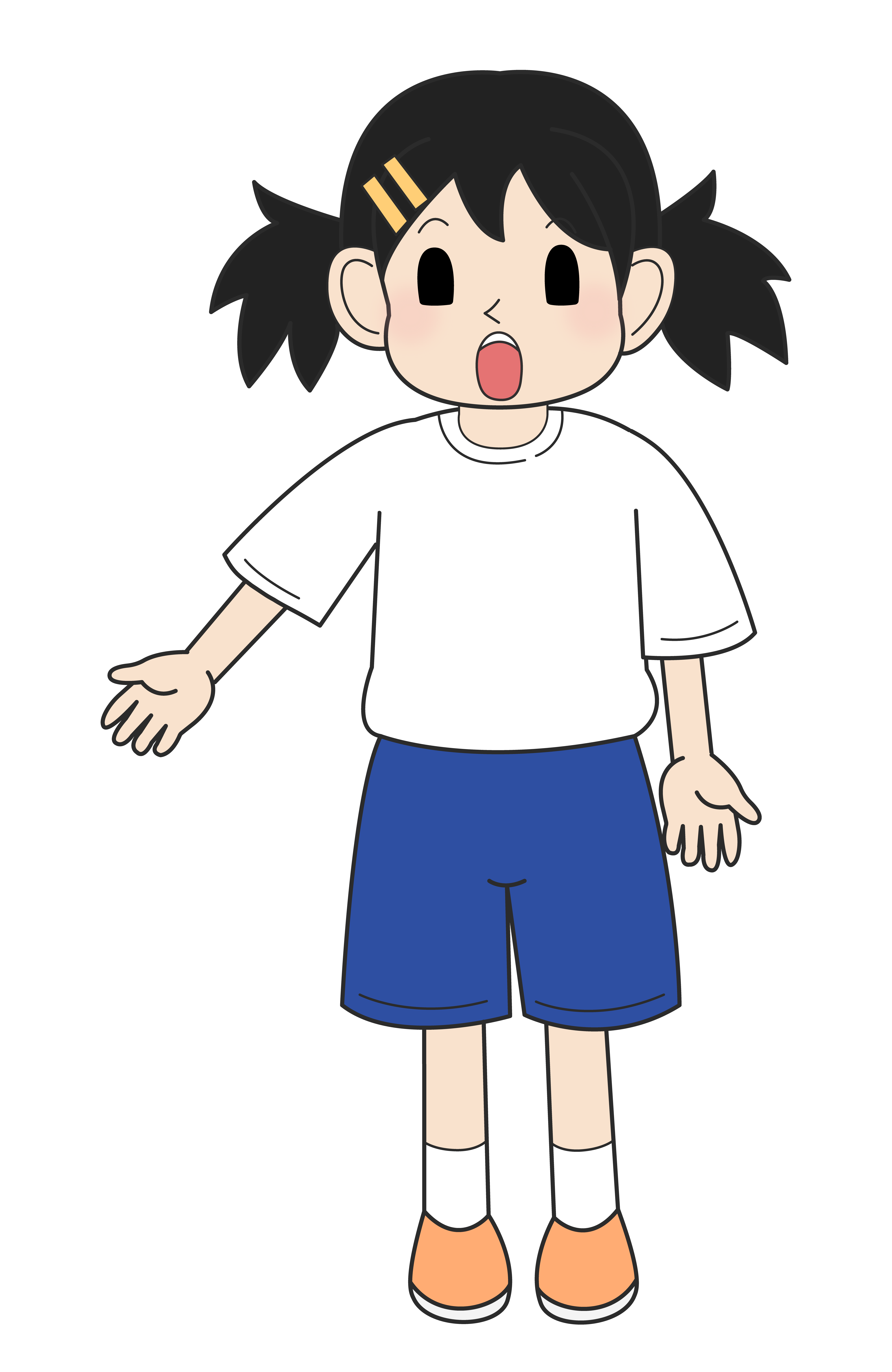 小学生の女の子（驚き・立ちB）