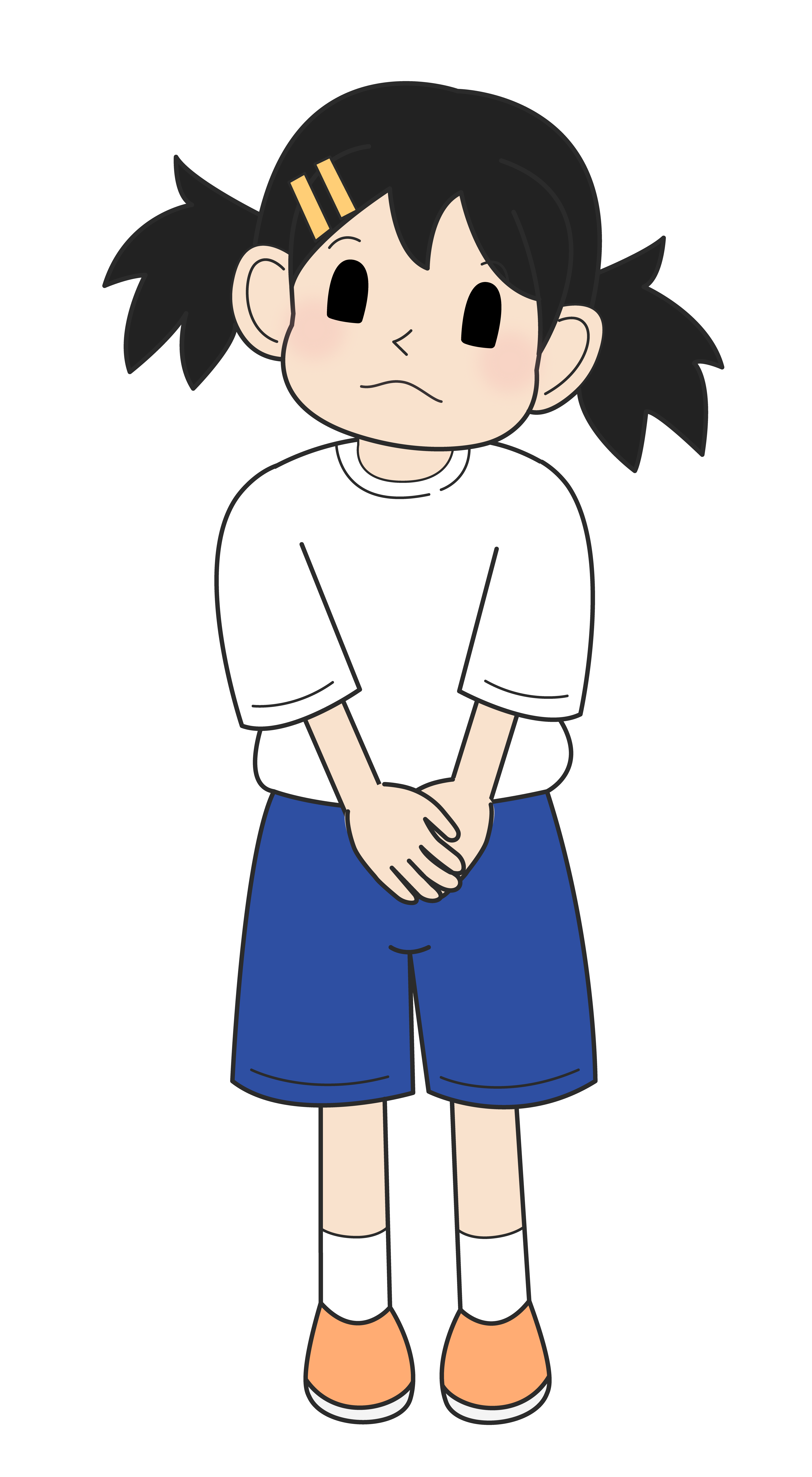 小学生の女の子（考え・立ちC）