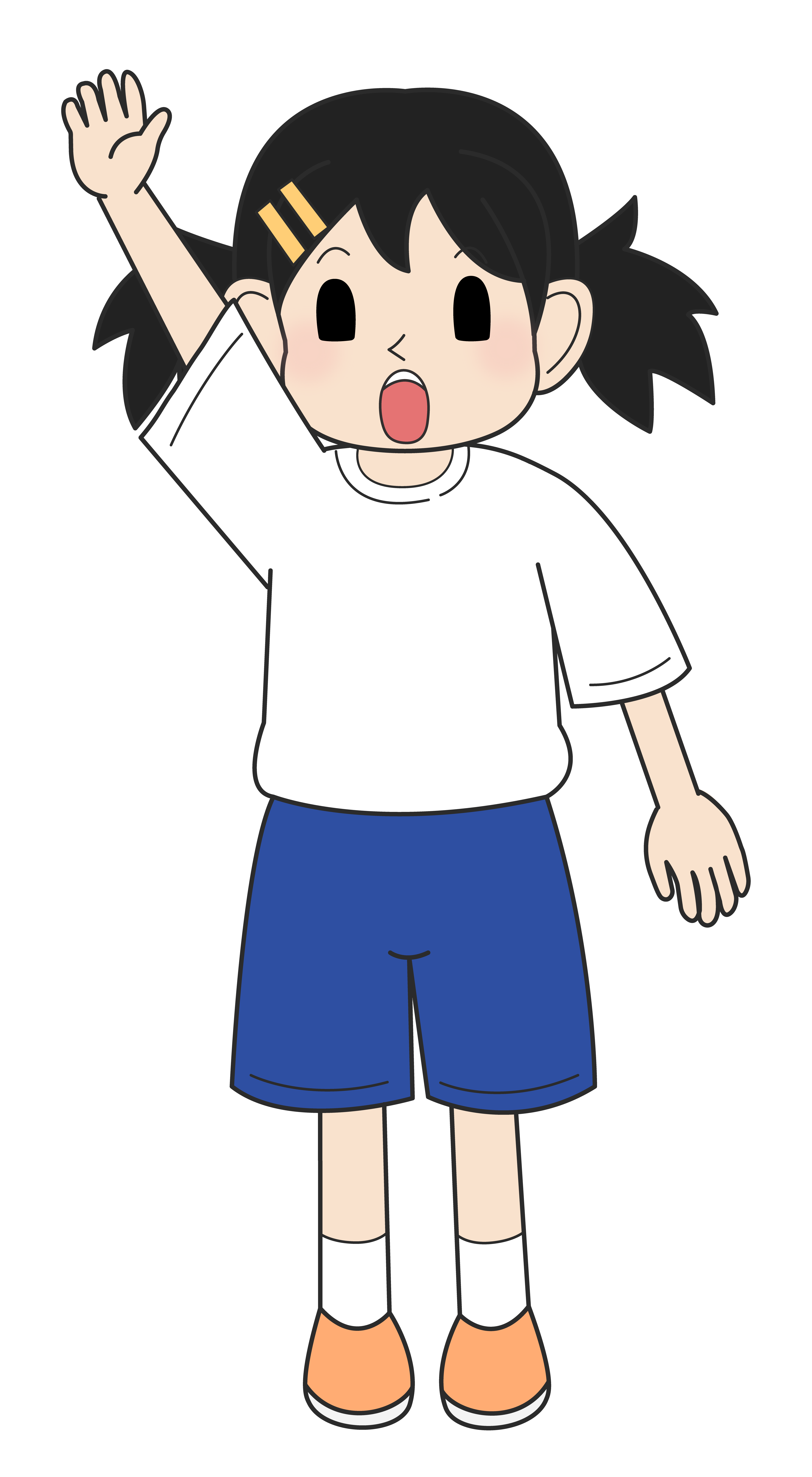 小学生の女の子（驚き・立ちD）