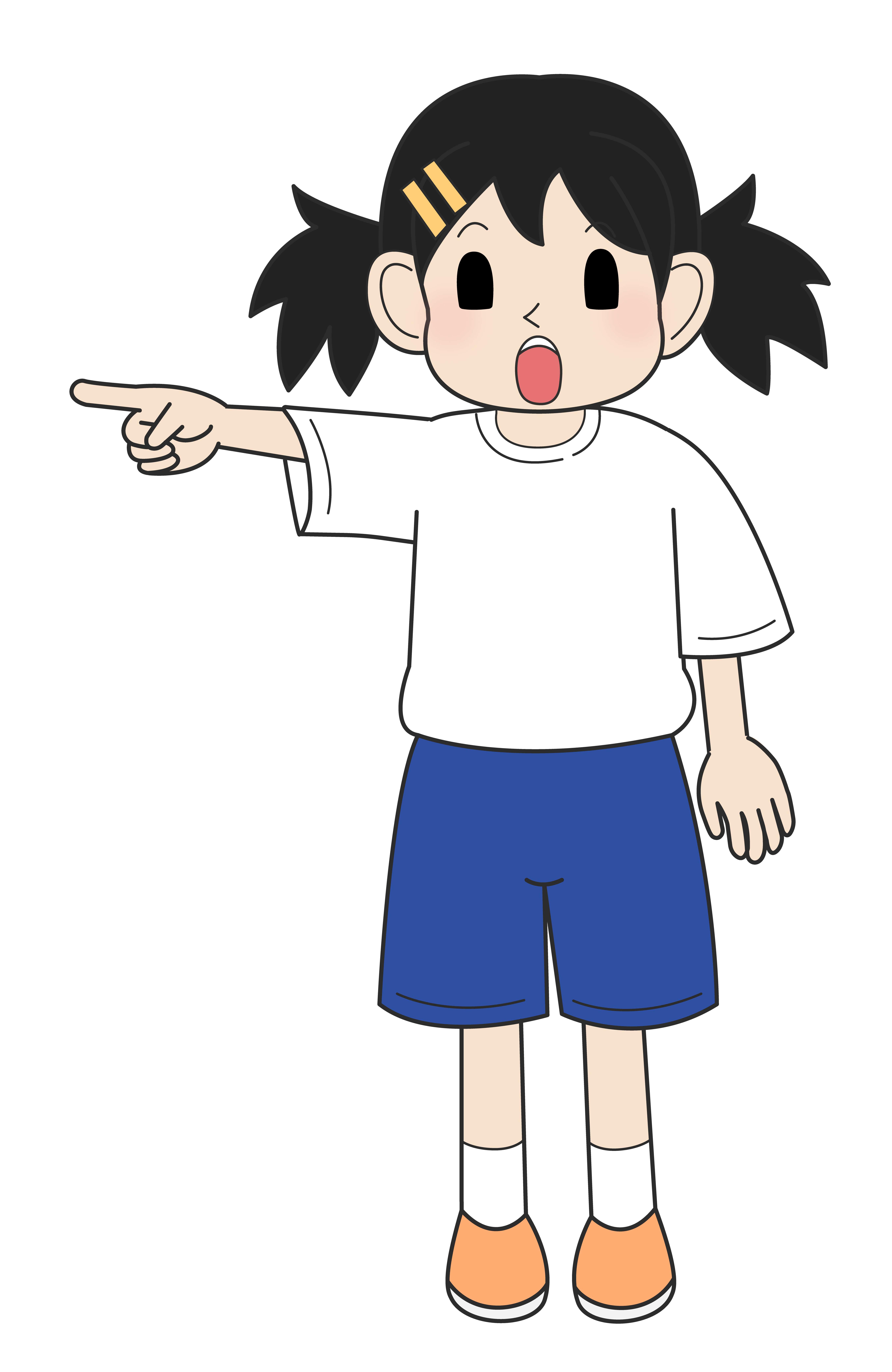 小学生の女の子（驚き・立ちE）