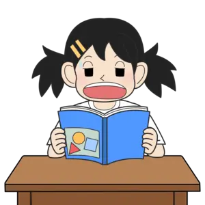 教科書を読む小学生の女の子（困り）