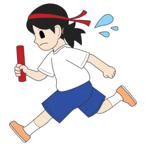 走る女の子（赤ハチマキ）