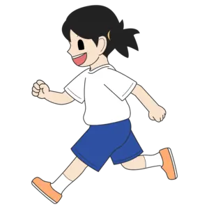 笑顔で走る女の子