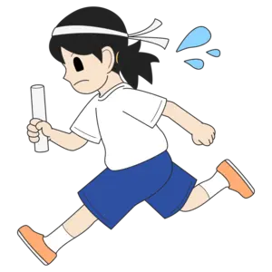 走る女の子（白ハチマキ）