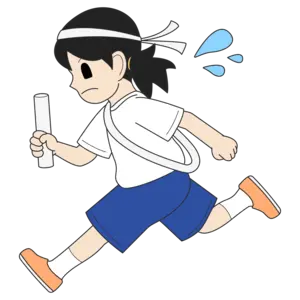 走る女の子（白ハチマキ・アンカー）
