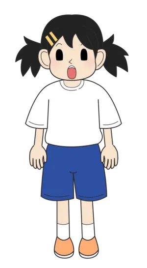 小学生の女の子（驚き・立ちA）