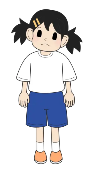 小学生の女の子（考え・立ちA）