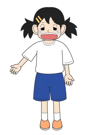 小学生の女の子（泣き・立ちB）