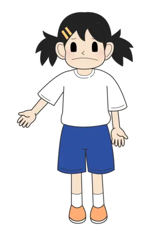 小学生の女の子（悲しみ・立ちB）