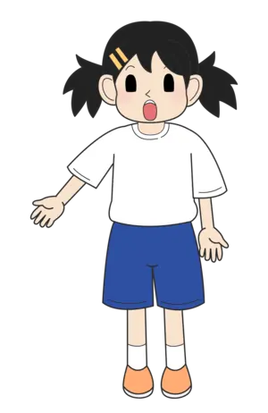 小学生の女の子（驚き・立ちB）