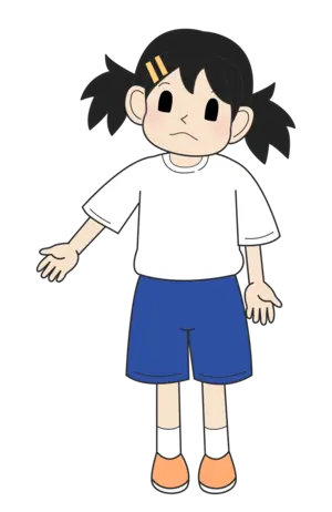 小学生の女の子（考え・立ちB）