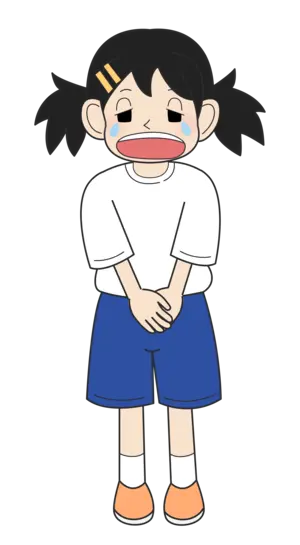 小学生の女の子（泣き・立ちC）