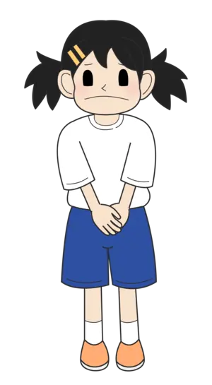 小学生の女の子（悲しみ・立ちC）