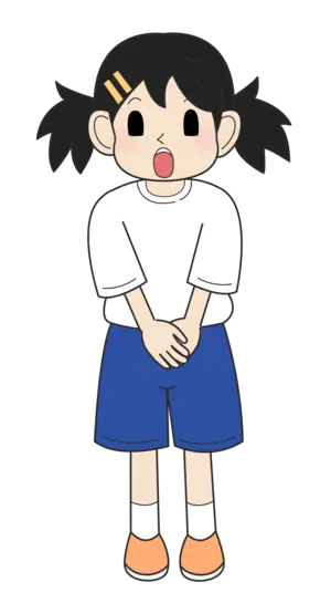小学生の女の子（驚き・立ちC）