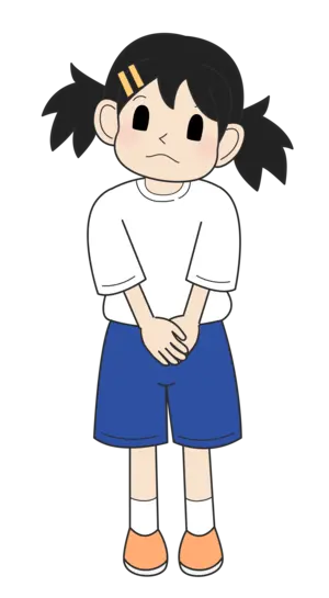 小学生の女の子（考え・立ちC）