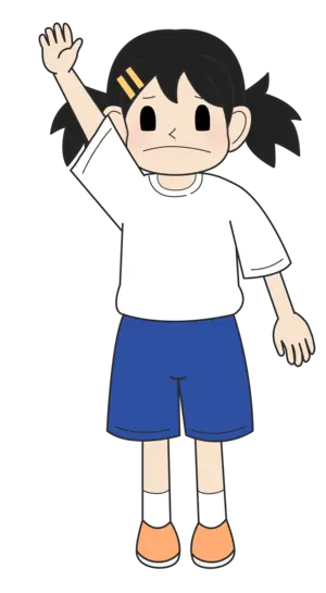 小学生の女の子（悲しみ・立ちD）