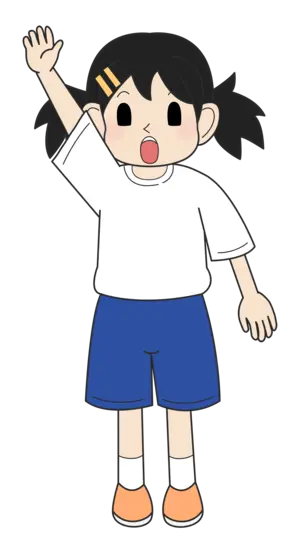 小学生の女の子（驚き・立ちD）