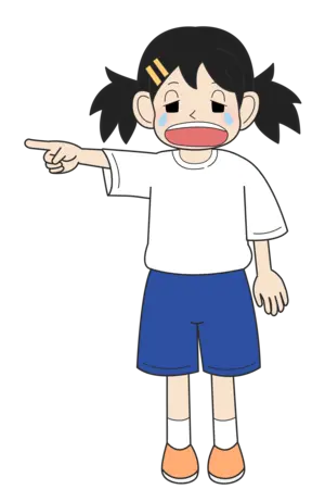小学生の女の子（泣き・立ちE）