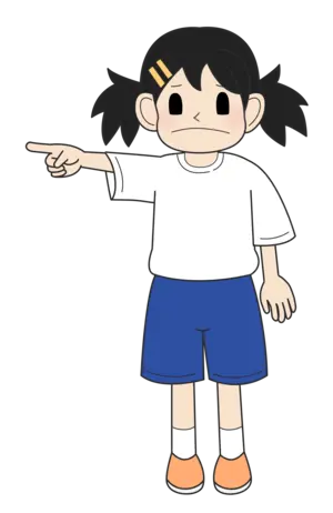 小学生の女の子（悲しみ・立ちE）