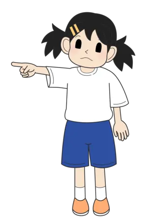 小学生の女の子（考え・立ちE）