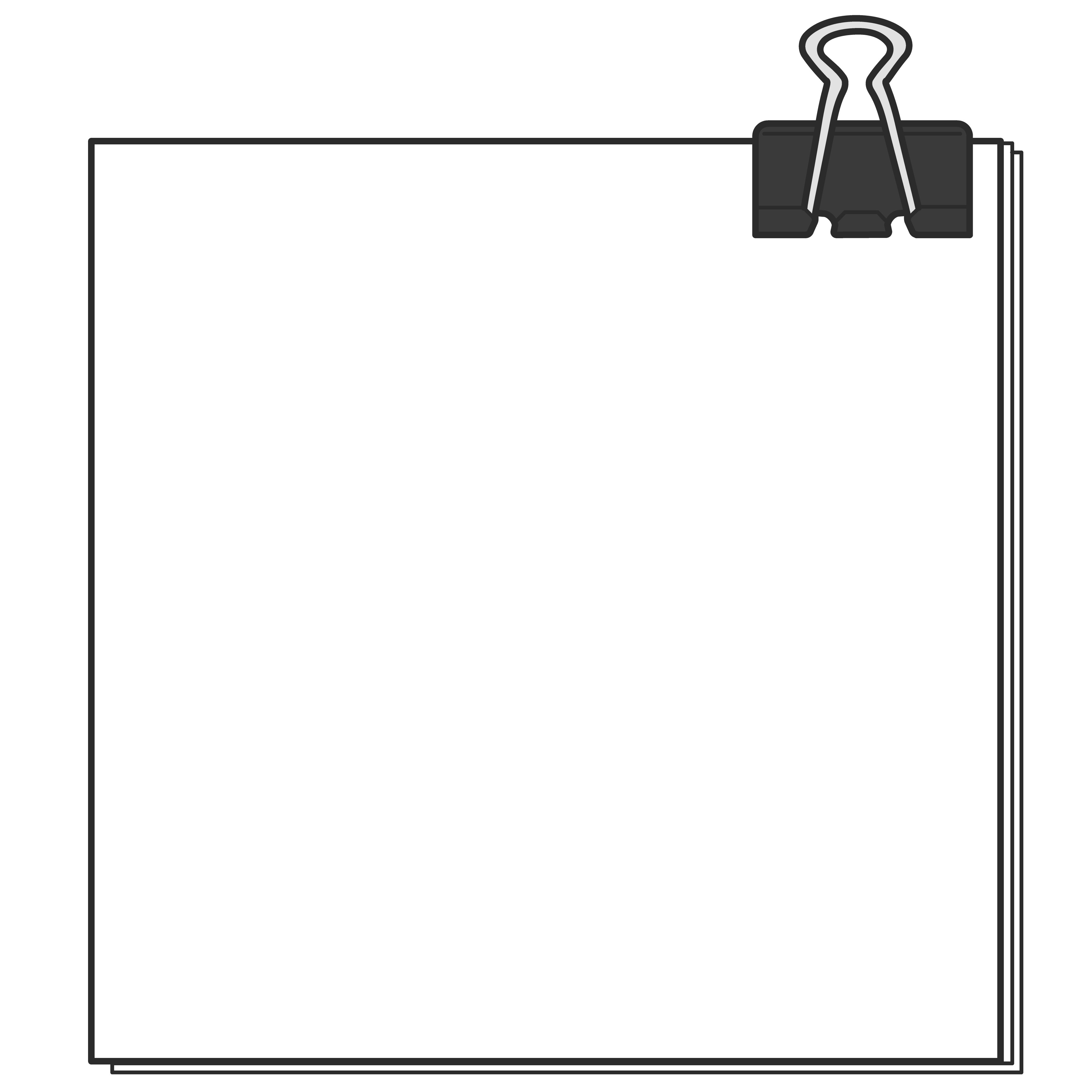 ダブルクリップで紙を留める（右・その1）