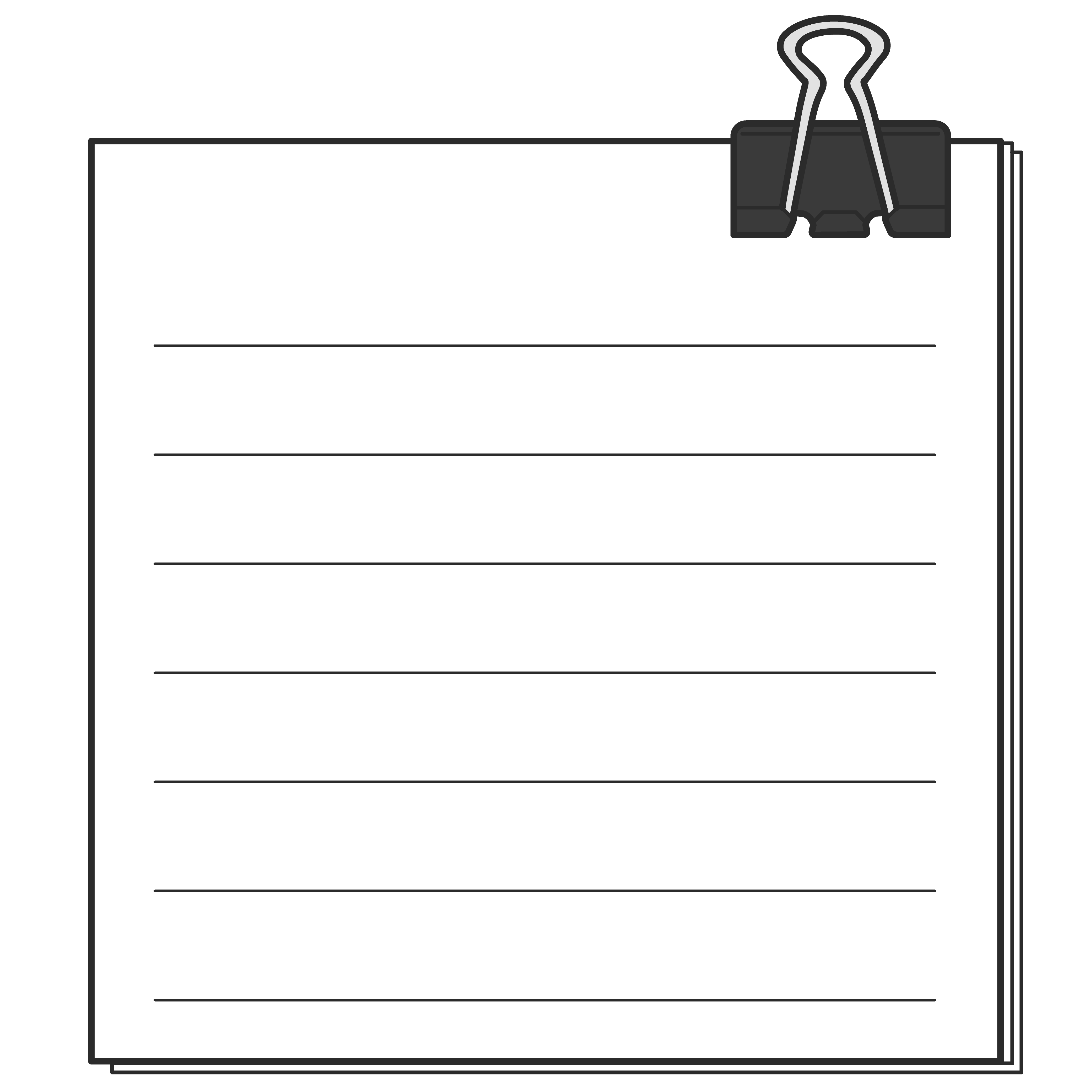 ダブルクリップで紙を留める（右・その3）