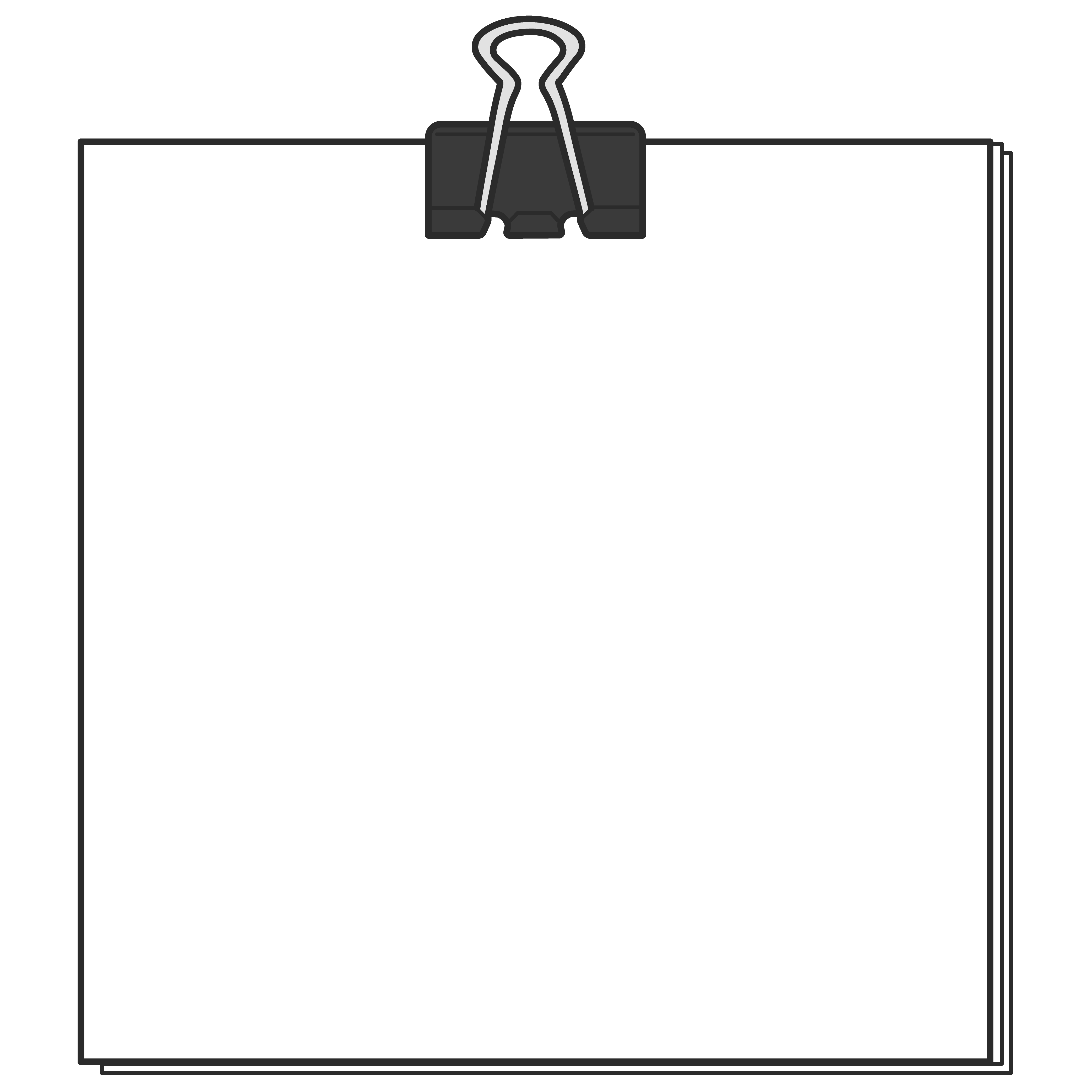 ダブルクリップで紙を留める（上・その1）