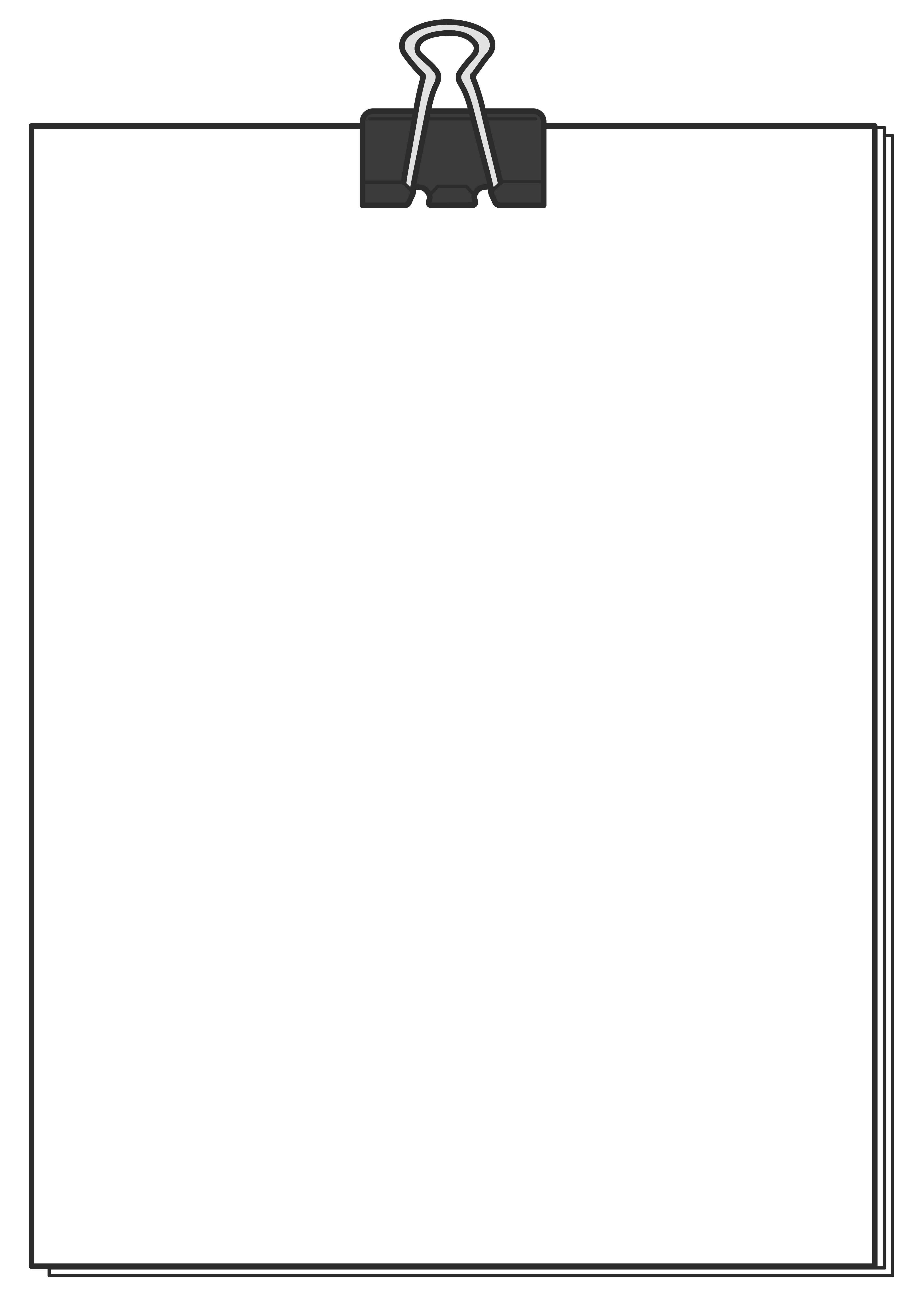 ダブルクリップで紙を留める（上・その2）