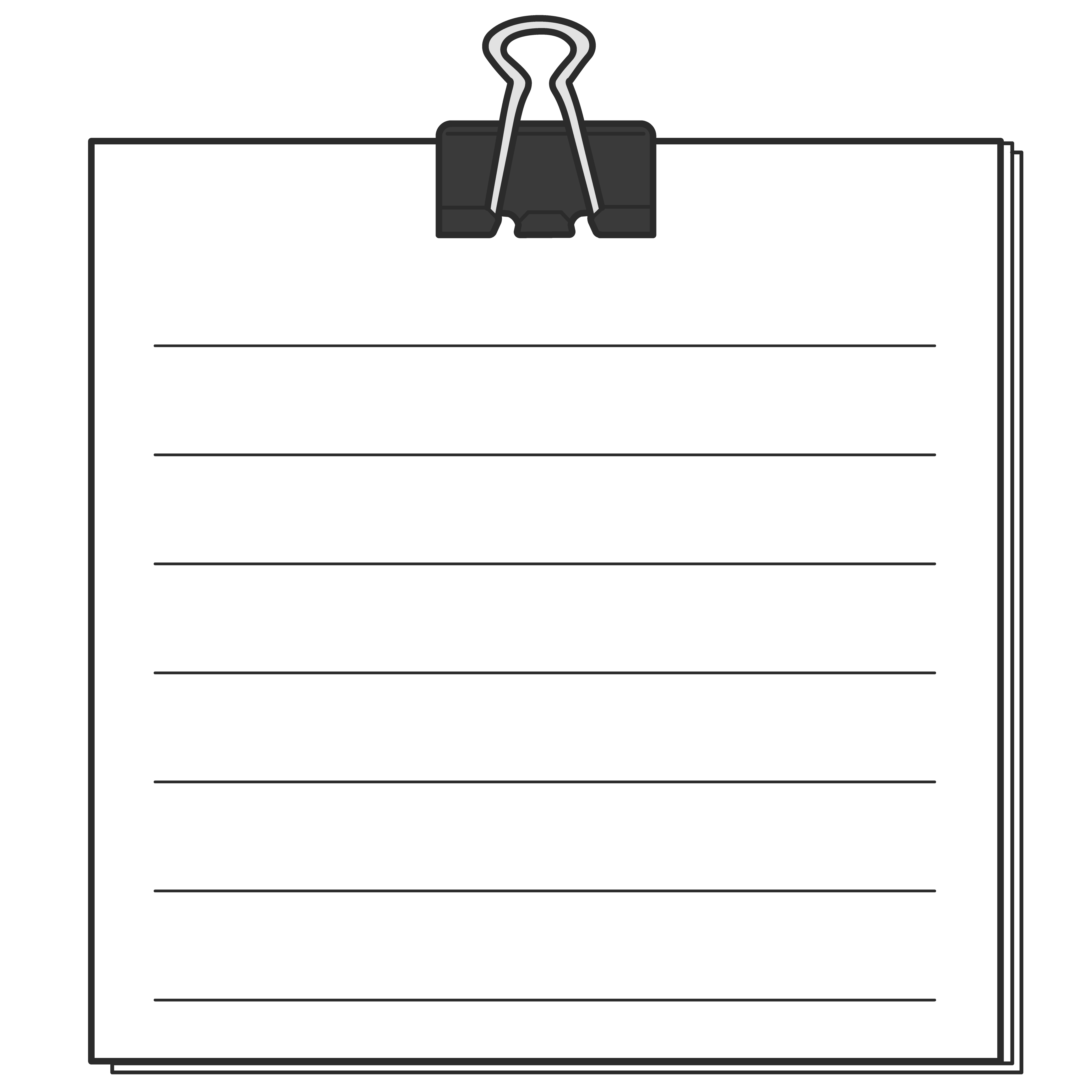 ダブルクリップで紙を留める（上・その3）