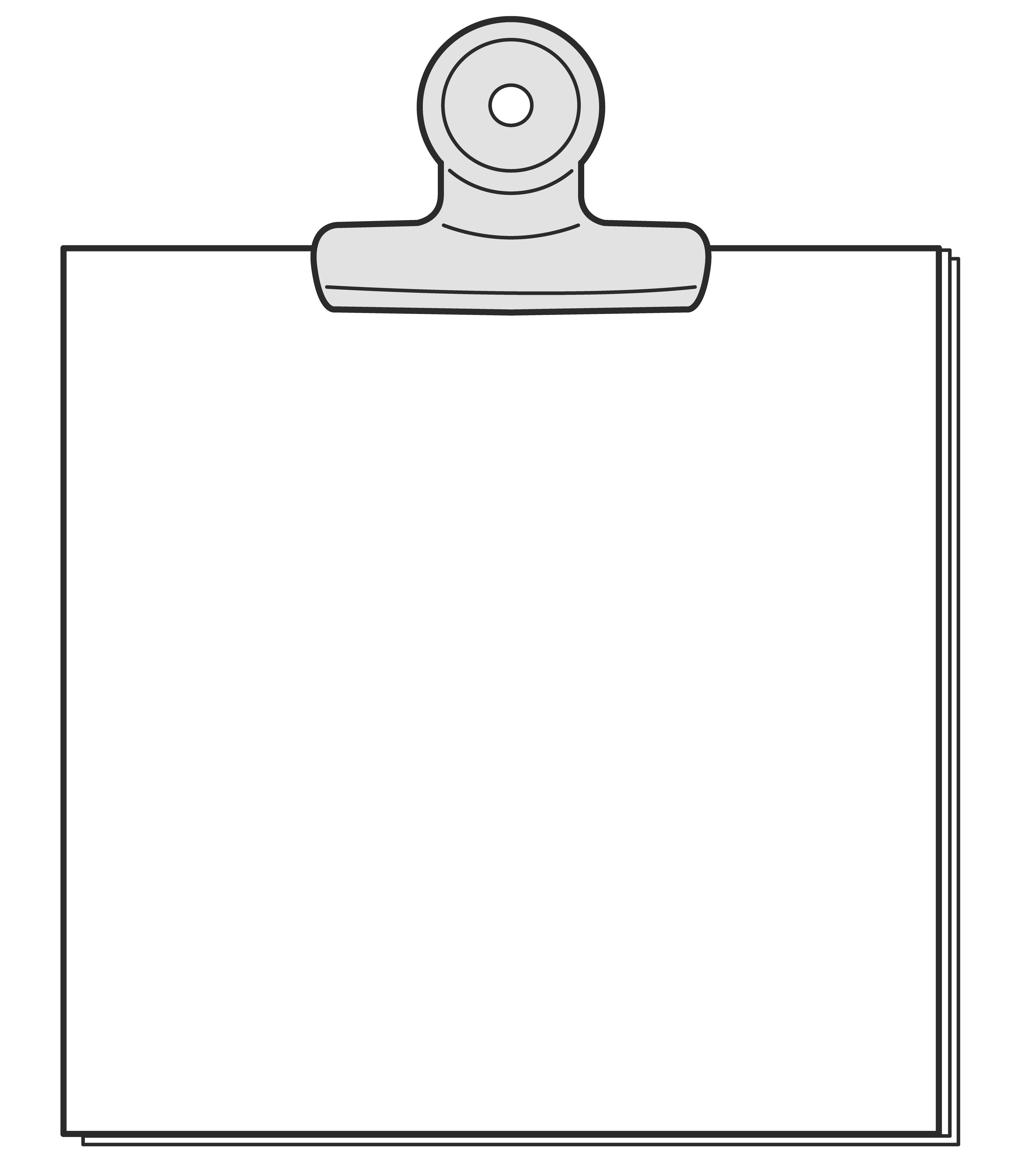 目玉クリップで紙を留める（上・その1）