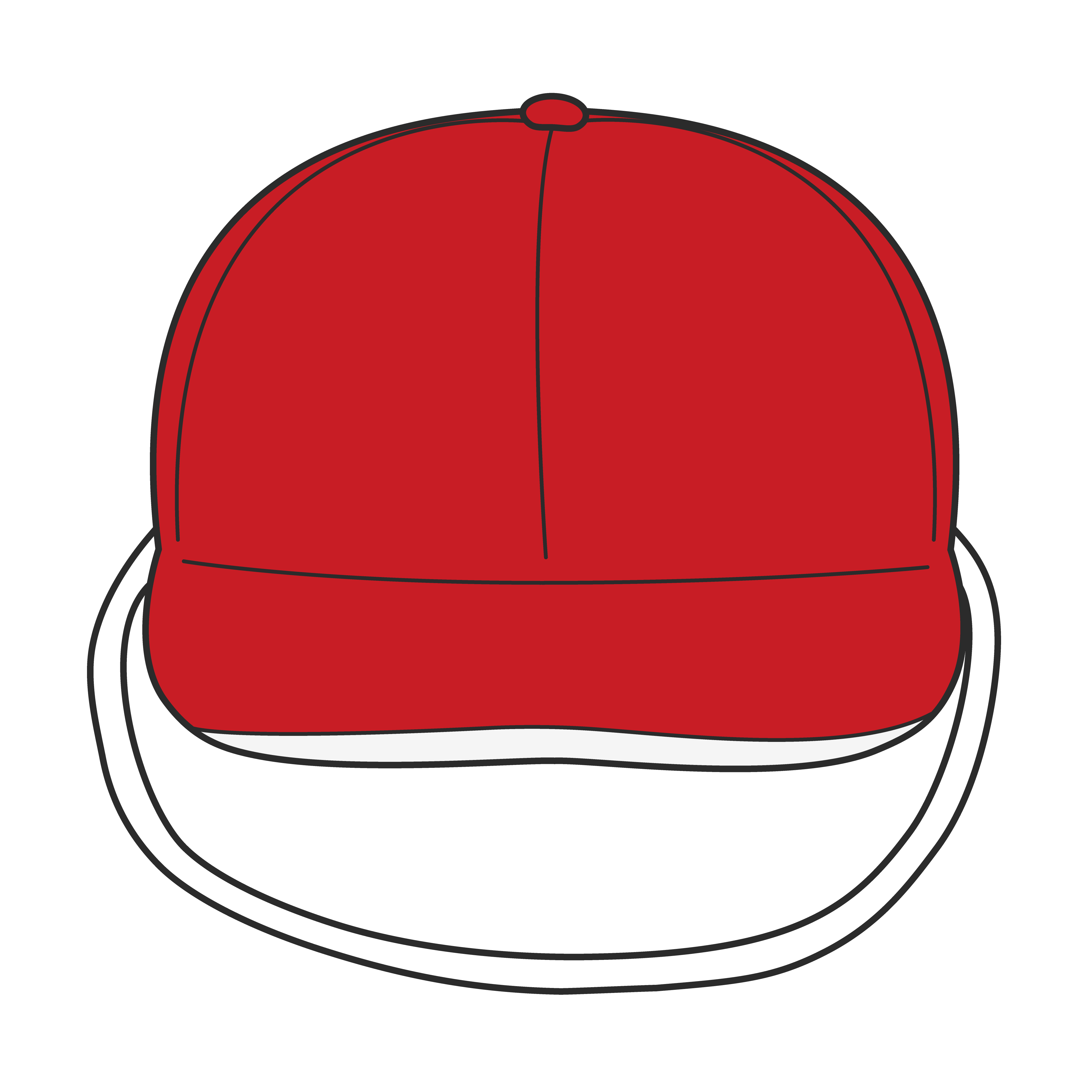 赤白帽（赤・正面・あご紐あり）