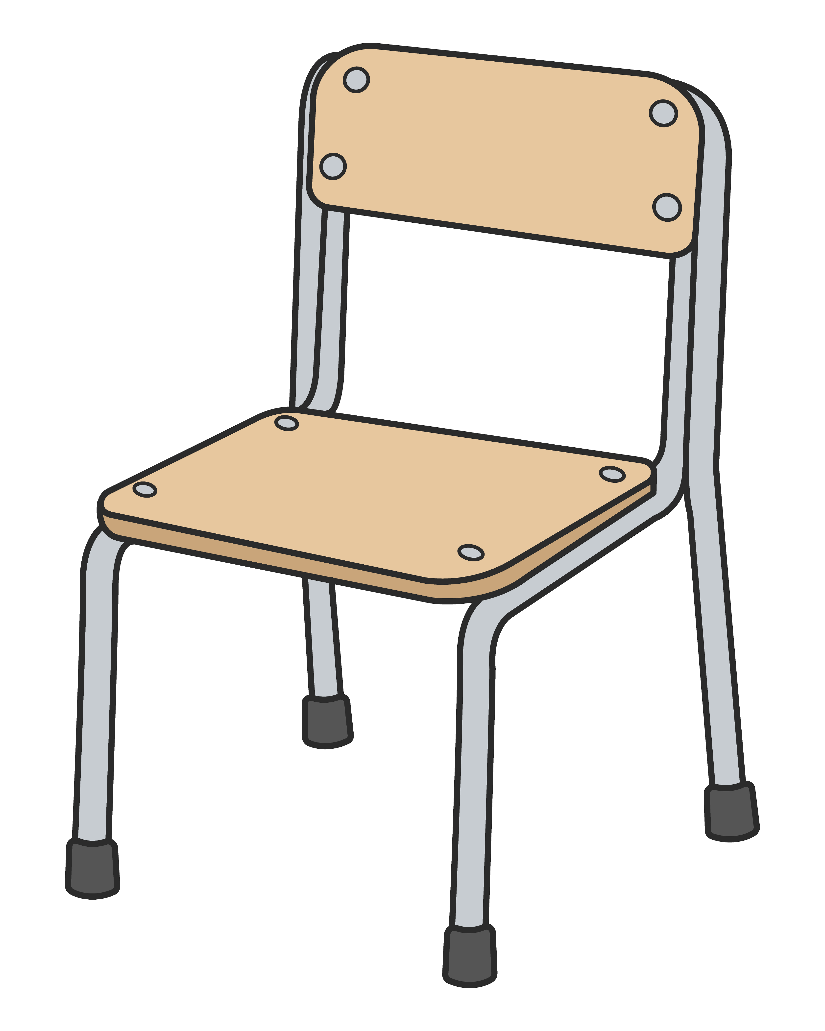 学校の椅子（斜め）