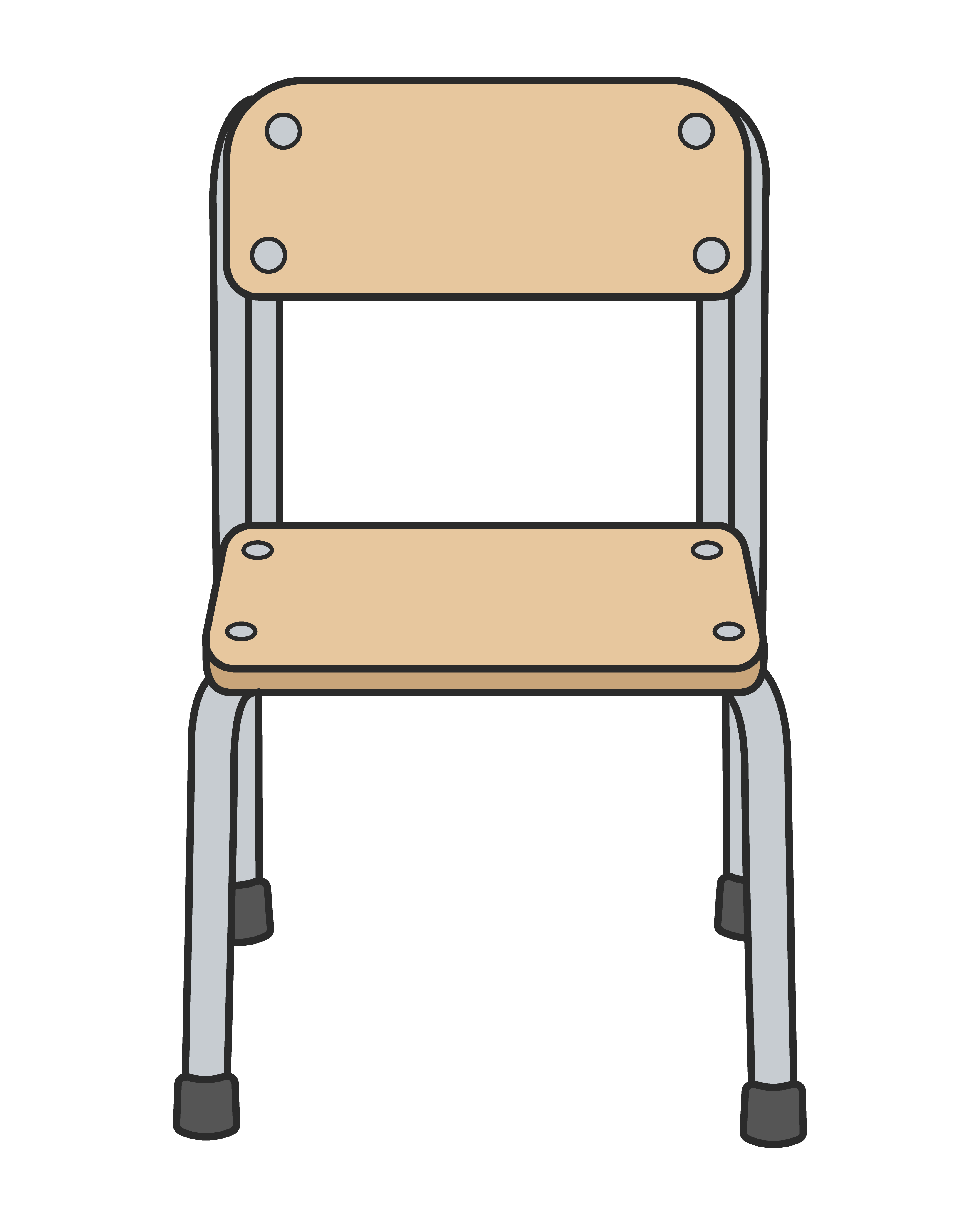 学校の椅子（正面）