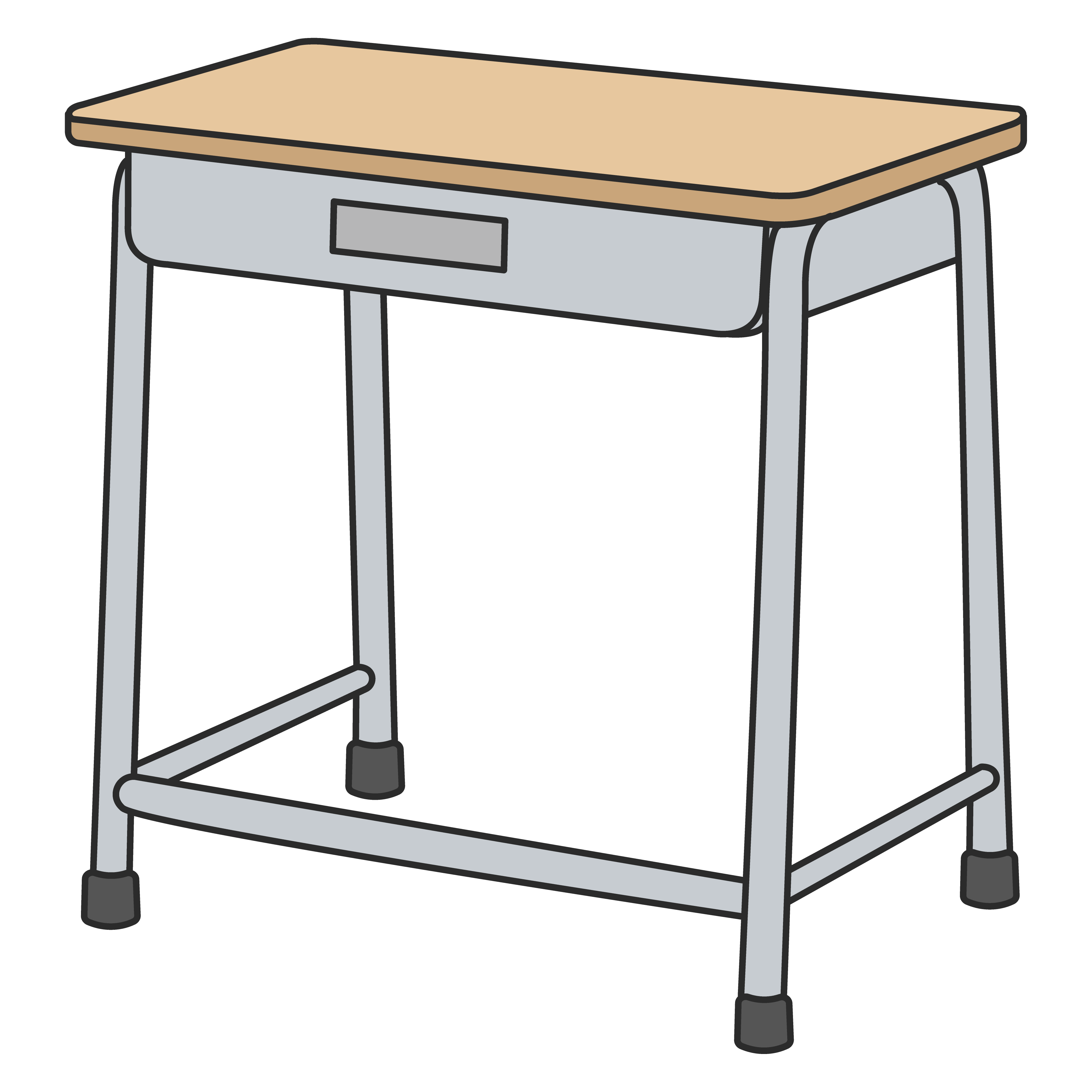 学校の机（斜め）