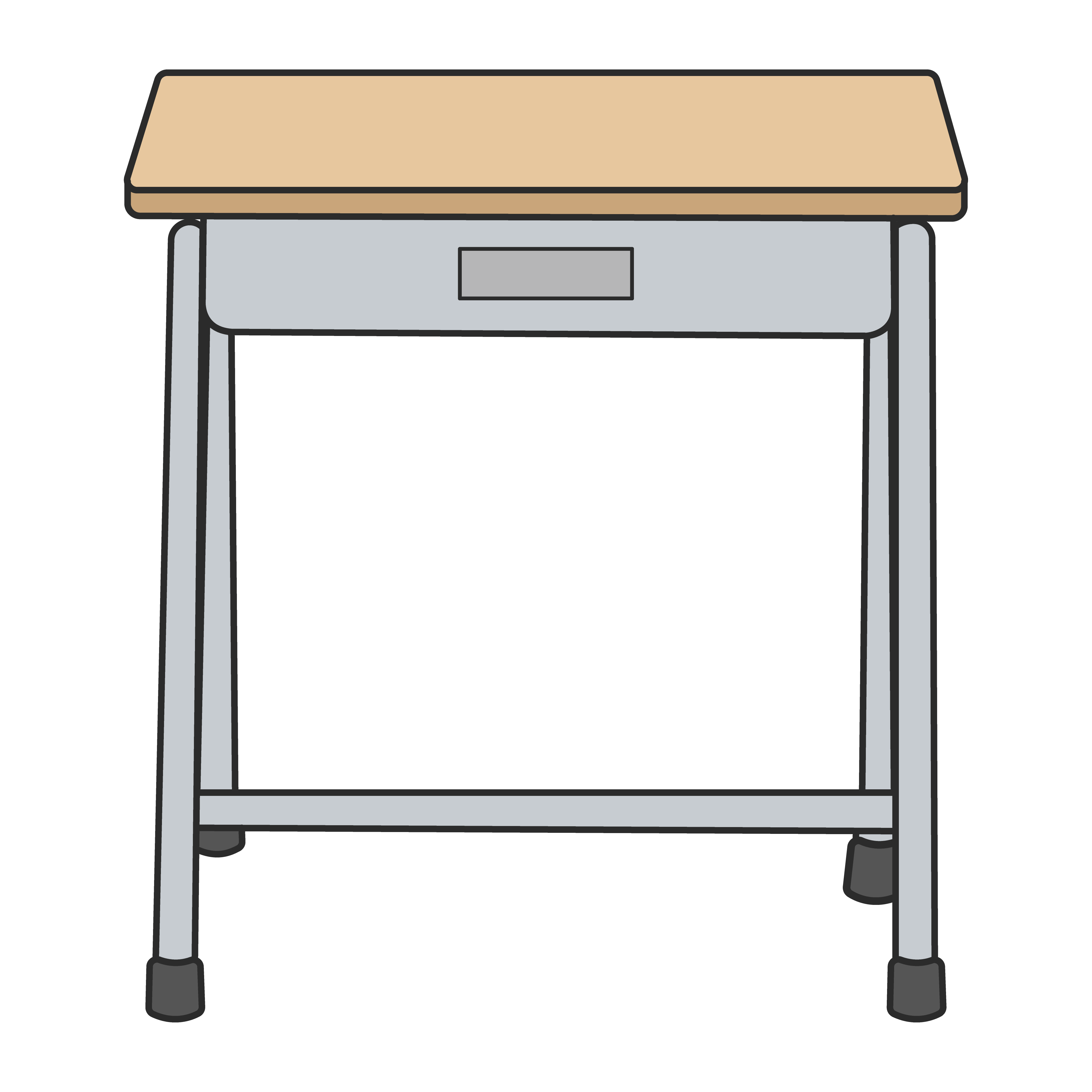 学校の机（正面）