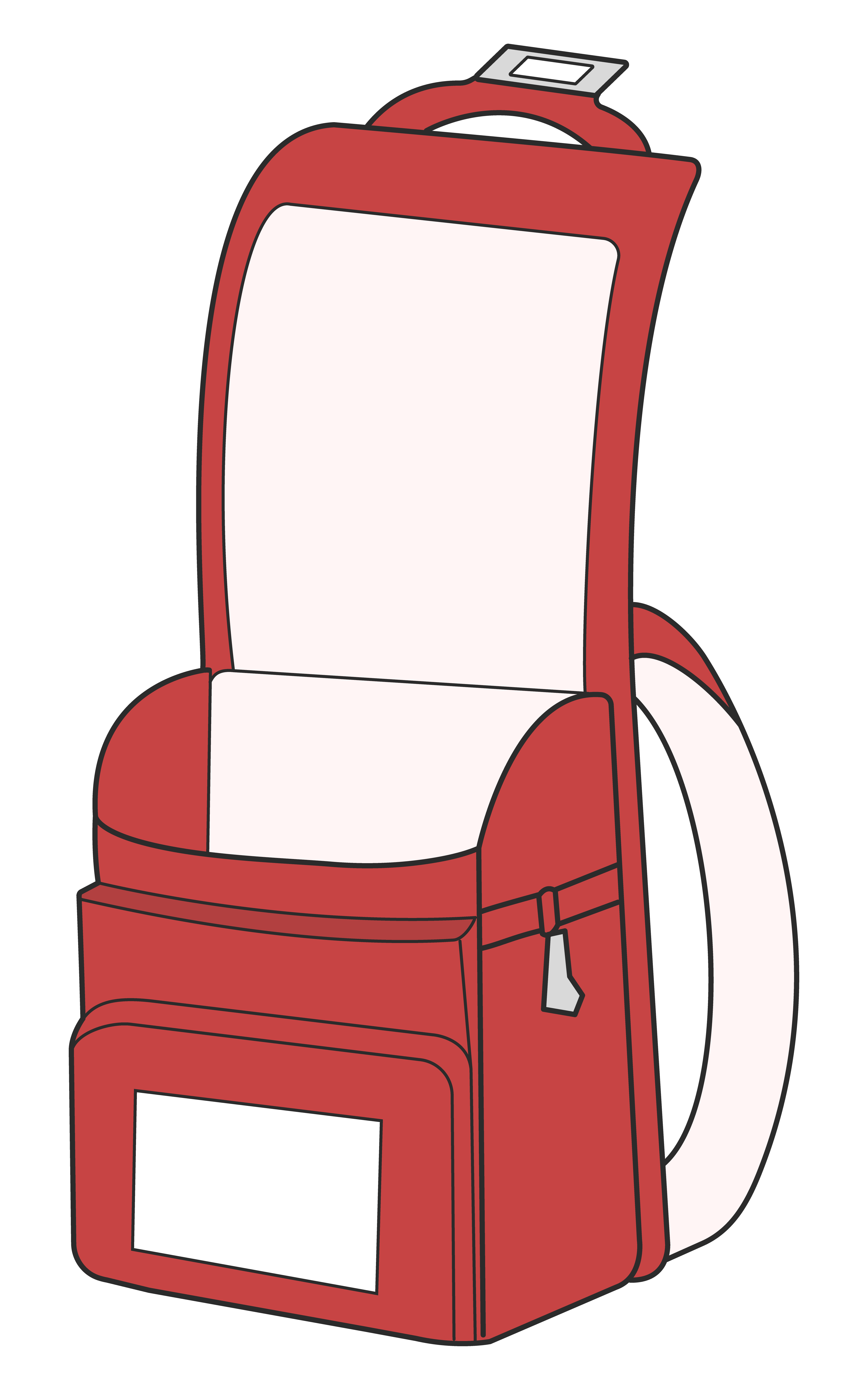 大きく開いた赤いランドセル