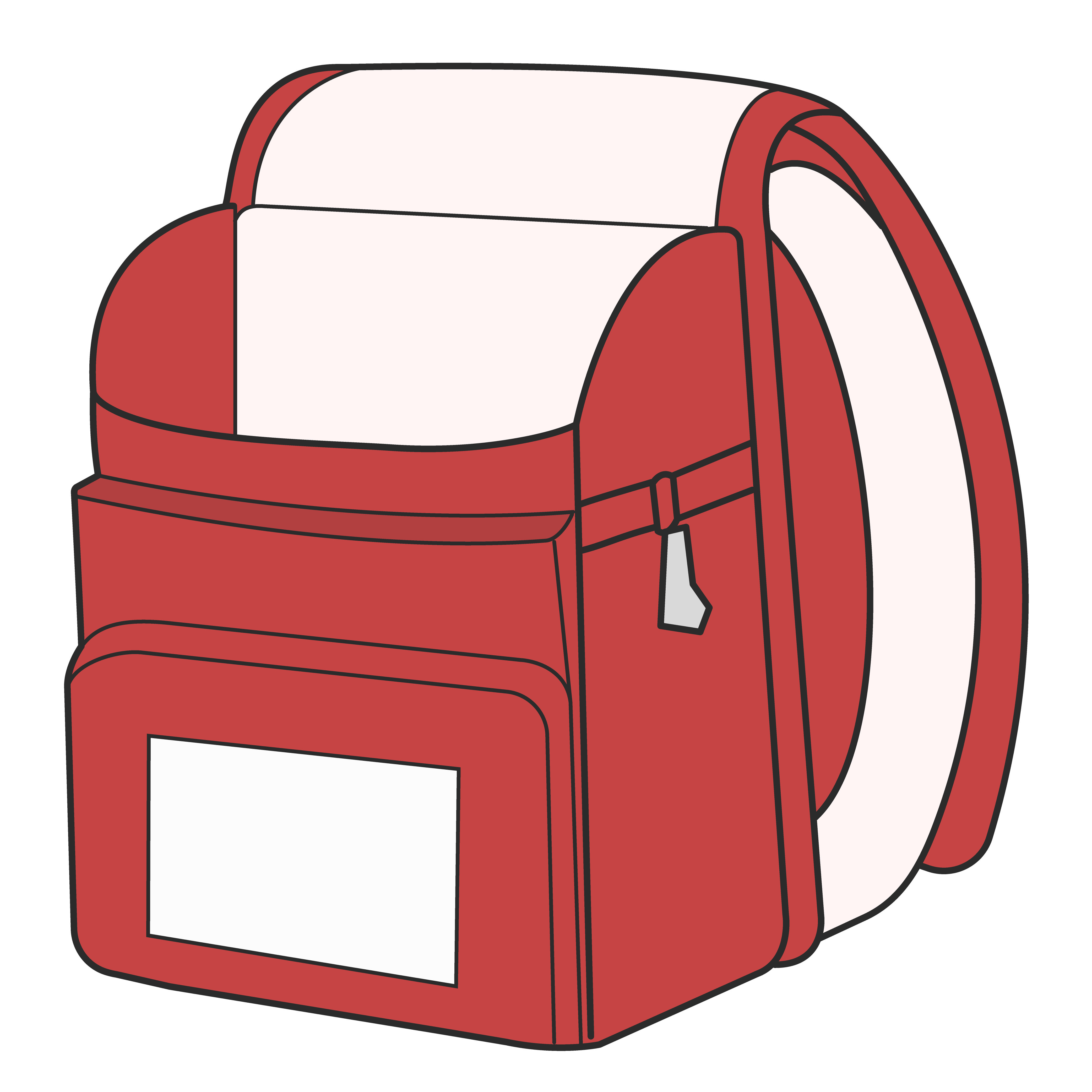 開いた赤いランドセル